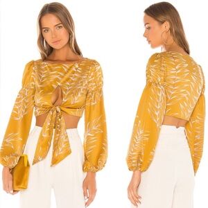 Camila Coelho | Marcia Tropical Summer Tie Front Blouse